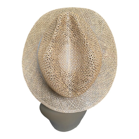 Vtg Chi chi Collection Panama Straw hat Linen band Made in U.S.A. Size Small S - Picture 9 of 12